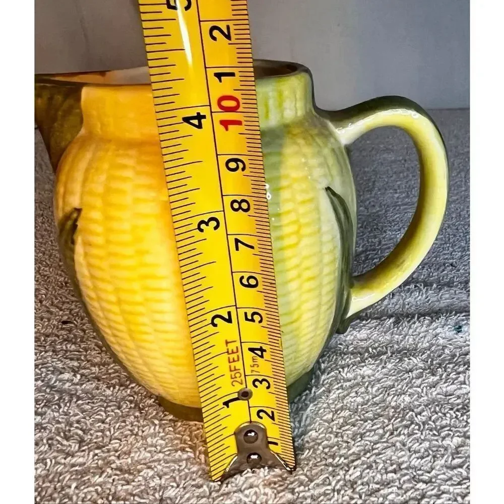 VTG Mid Century Low Fire Glaze Corn Creamer Hand Painted 1945 Cash Family TN